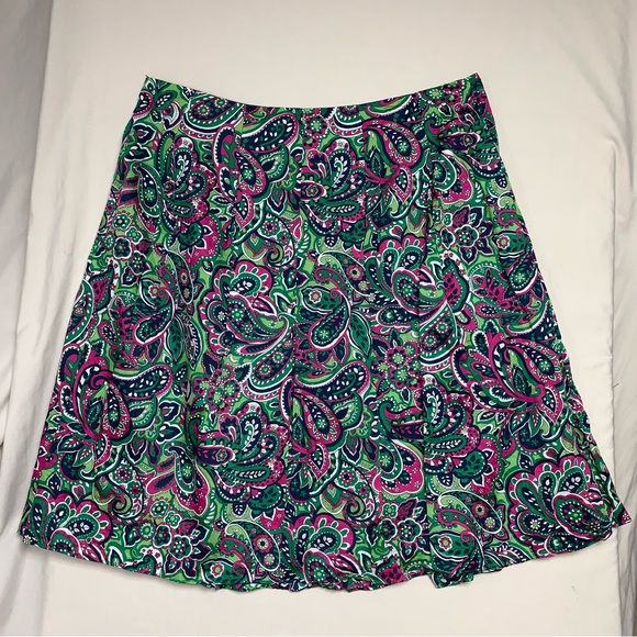 Talbots Paisley Skirt Women’s 18 Floral Pattern Colorful Business Professional - Picture 5 of 8